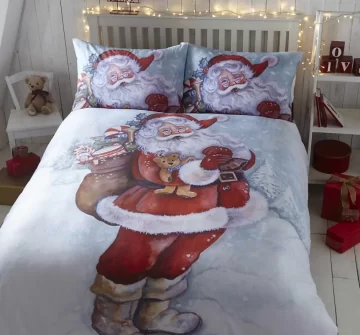 Kalėdų Senelio viengulė antklodės ir pagalvės užvalkalas